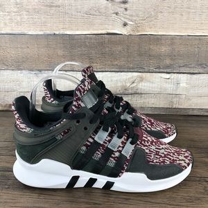 Adidas EQT Support Lace Up Sneakers Black Maroon Women's Size 7